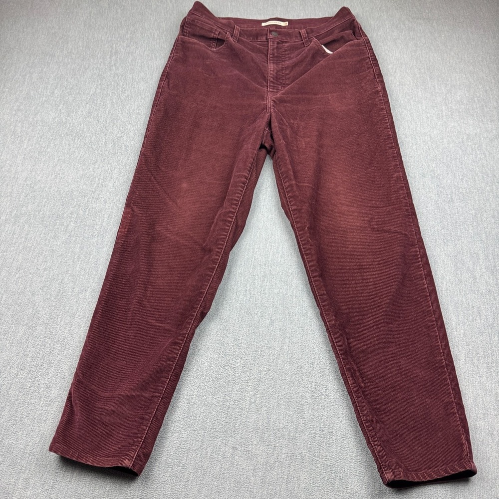 Levis Jeans Womens 32x29 Red High Waisted Mom Corduroy Tapered Classic Casual
